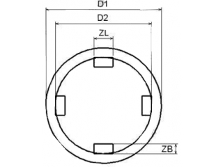 M52835 - JBM - Nasadki do nakrętek rowkowych, 26-88 mm, 10 szt.