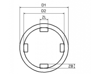 B.8266 / M38266 - Nasadki do nakrętek rowkowych, 10 sztuk, 26-88 mm