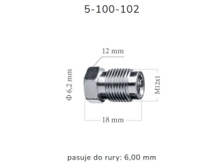 ZL102 - Końcówka przewodu hamulcowego M12x1x6 długość 18mm