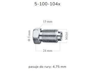 ZL104X - Końcówka przewodu hamulcowego M12x1x5 długość 24mm