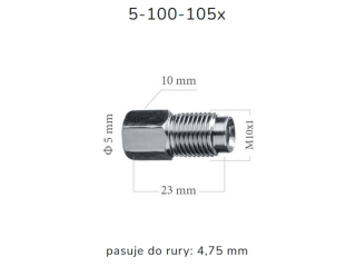 ZL105X - Końcówka przewodu hamulcowego M10x1x5,1 długość 23mm