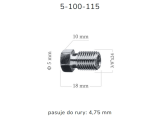 ZL115 - Końcówka przewodu hamulcowego M3/8x24x5 długość 18mm