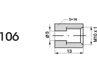 ZL106 - Końcówka przewodu hamulcowego M10x1X5 długość 13mm