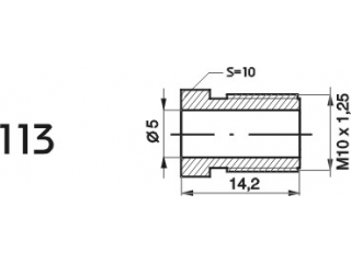 ZL113 - Końcówka przewodu hamulcowego M10x1,25 x5 długość 14,2mm