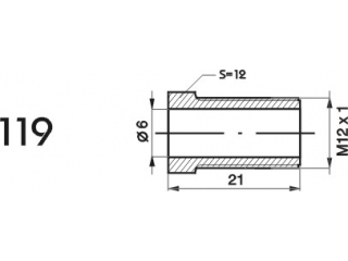 ZL119 - Końcówka przewodu hamulcowego M12x1x6 długość 21mm